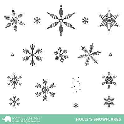 Mama Elephant Clear Stamps - Holly's Snowflakes